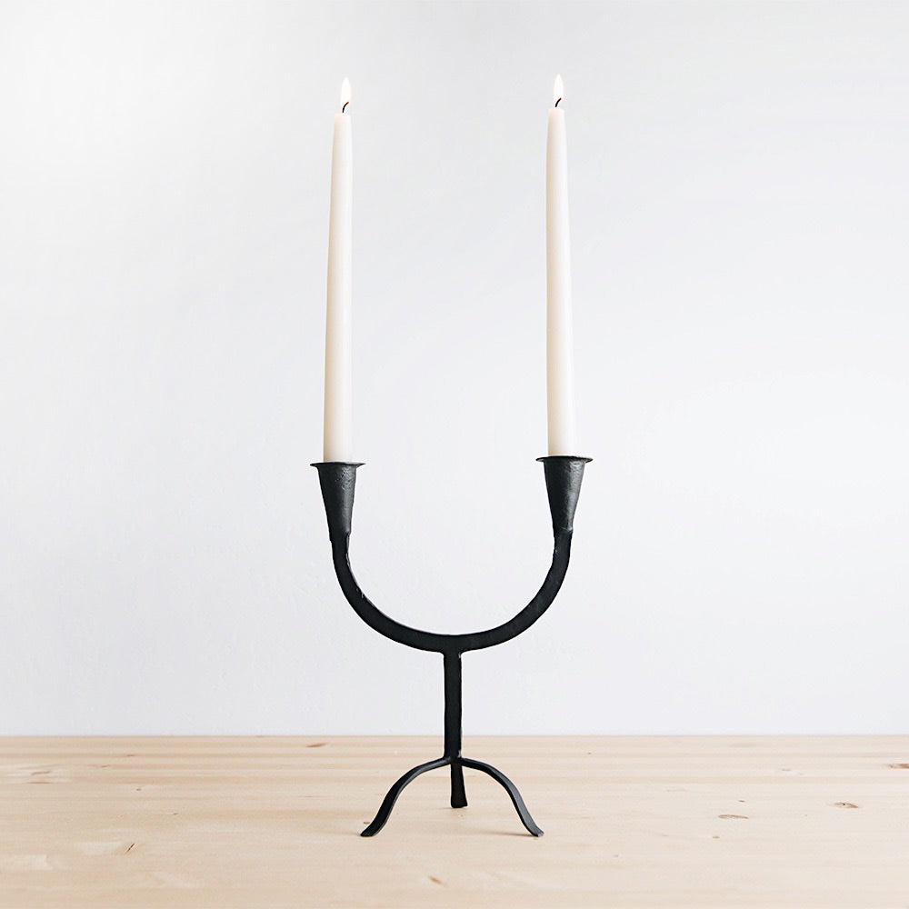 Hand Forged Iron Candle Holder - Five Arm –