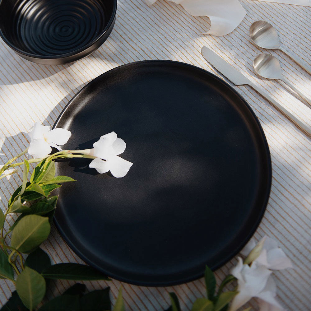 Black Ceramic Dinner Plate