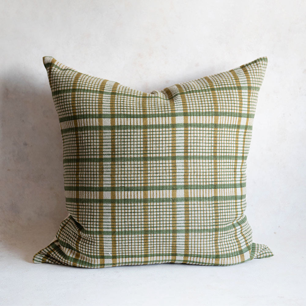 Linen Hand Block-Printed Pillow Cover No. 0229