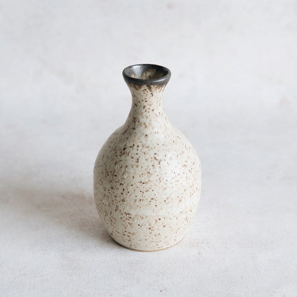 Brown Stoneware Bud Vase
