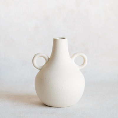 Ceramic Belly Vase - Round Handles