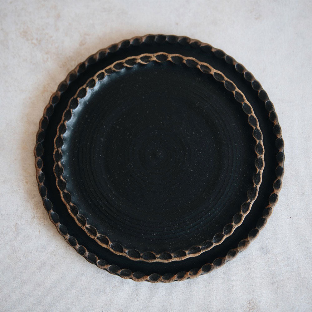 Ceramic Scalloped Side Plate - Dark