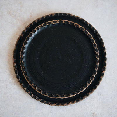 Ceramic Scalloped Side Plate - Dark