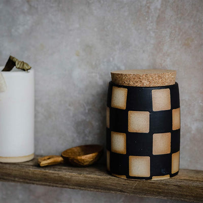 Ceramic Checkered Jar