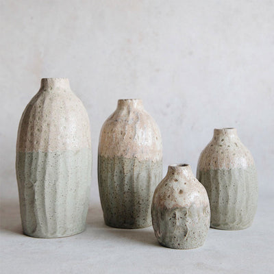 Hand-carved Ceramic Bud Vase