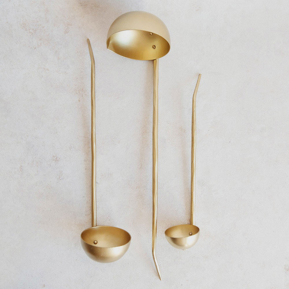 Hand Forged Ladle Set - Brass