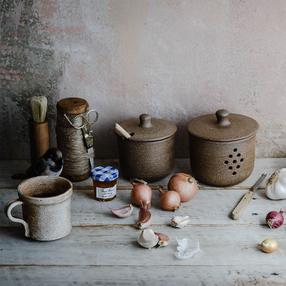 Rustic Ceramic Garlic Keeper