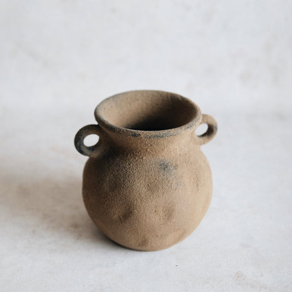 Rustic Clay Vase - Dark