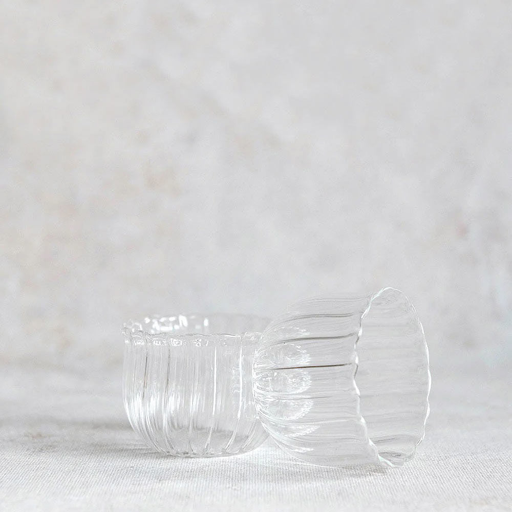 Petite Scalloped Glass Votive Set