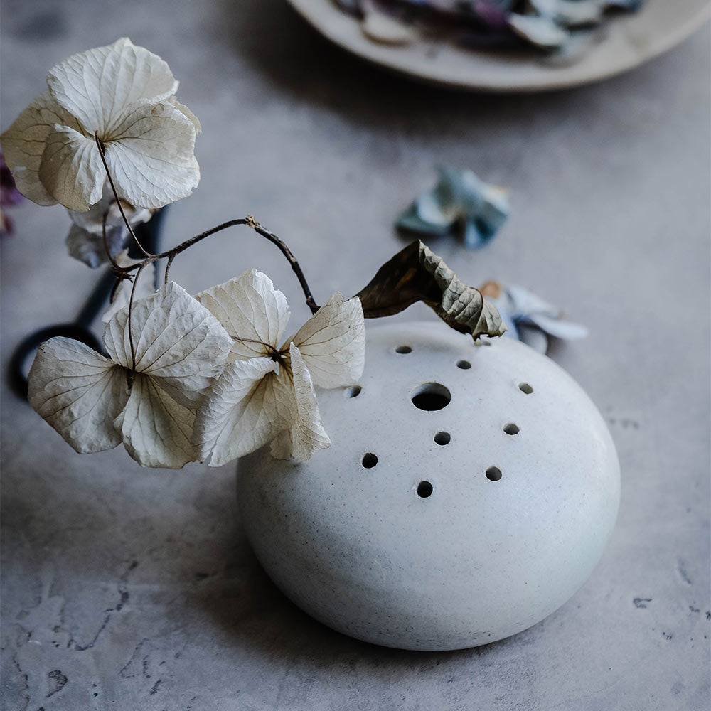 Simple Ceramic Flower Frog - Light