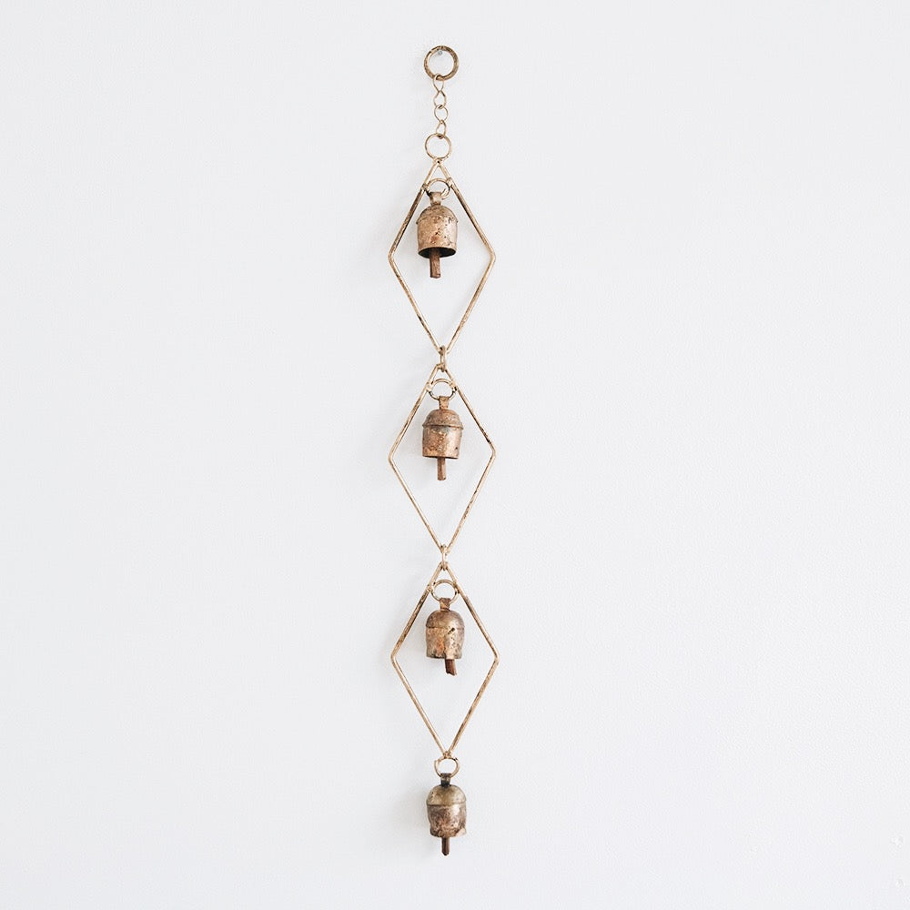 Handmade Copper Bell Chime - Diamond