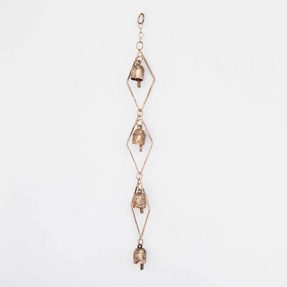 Handmade Copper Bell Chime - Diamond