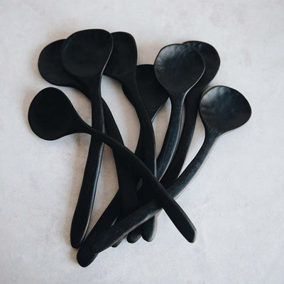 Flat Black Hand Carved Spoon