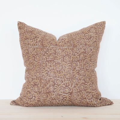 Linen Hand Block-Printed Pillow Cover No. 0926