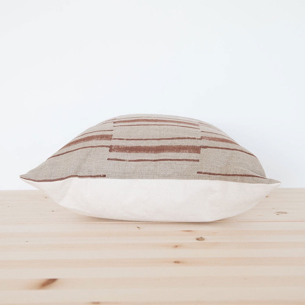 Linen Hand Block-Printed Pillow Cover No. 0927
