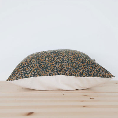 Linen Hand Block-Printed Pillow Cover No. 0508