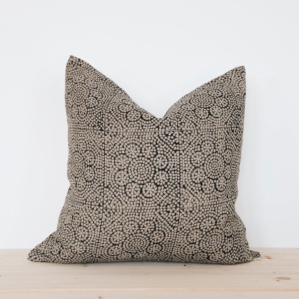Linen Hand Block-Printed Pillow Cover No. 01211