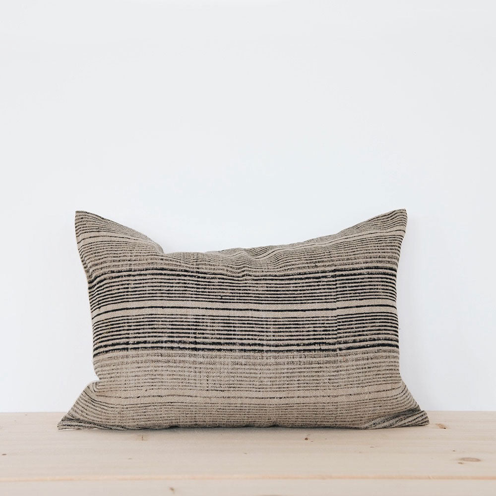 Linen Hand Block-Printed Pillow Cover No. 01212