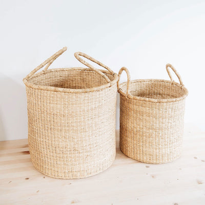 Natural Bolga Hamper Basket Set - Two Handles