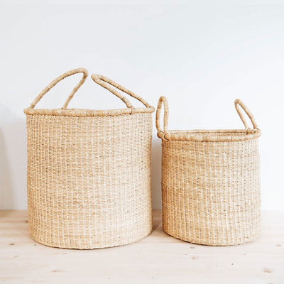 Natural Bolga Hamper Basket Set - Two Handles