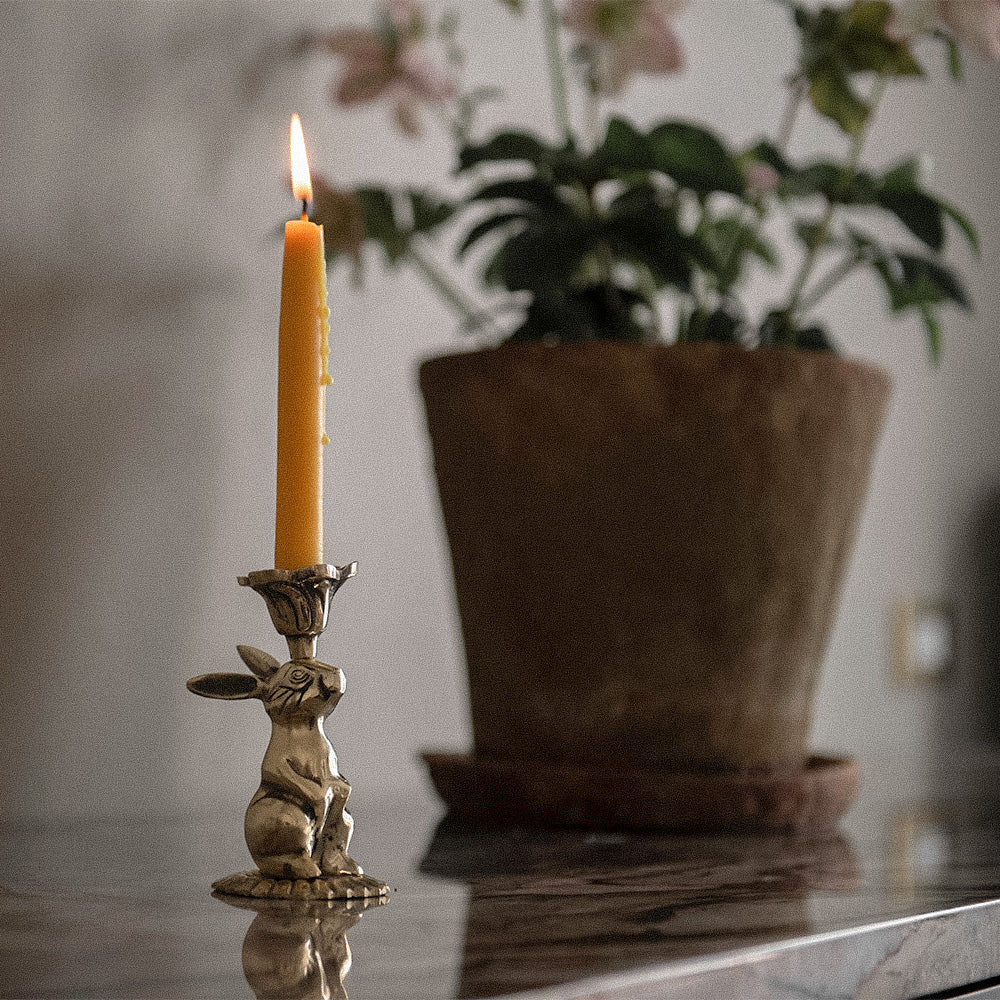 Brass Bunny Candlestick
