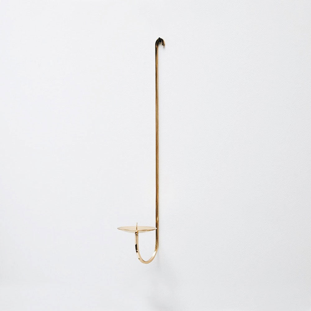 Hand Forged Brass Candle Holder - Single Arm