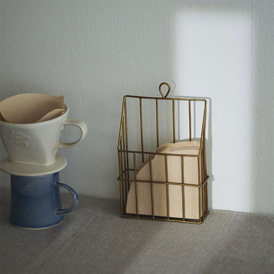 Petite Brass Hanging Basket