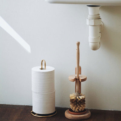 Brass Paper Towel & Toilet Paper Holder