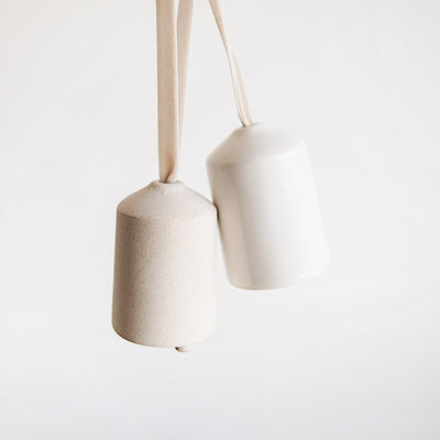 Ceramic Bell with Velvet Ribbon