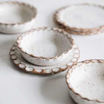 Ceramic Scalloped Dish - Light