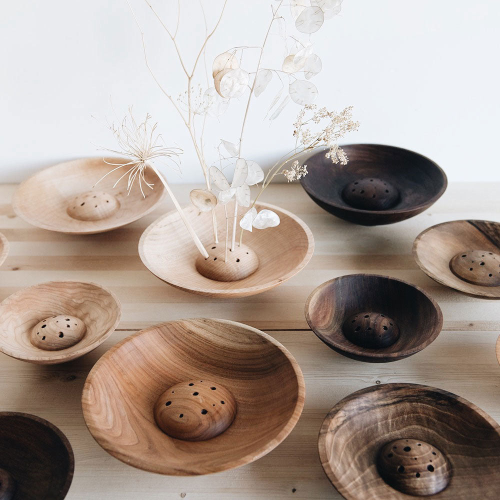 Wood Dried Flower Bowl
