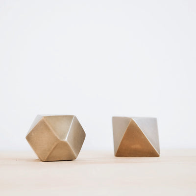 Geometric Brass Paperweight