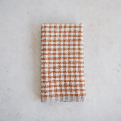 Gingham Linen Dish Towel - Cinnamon –