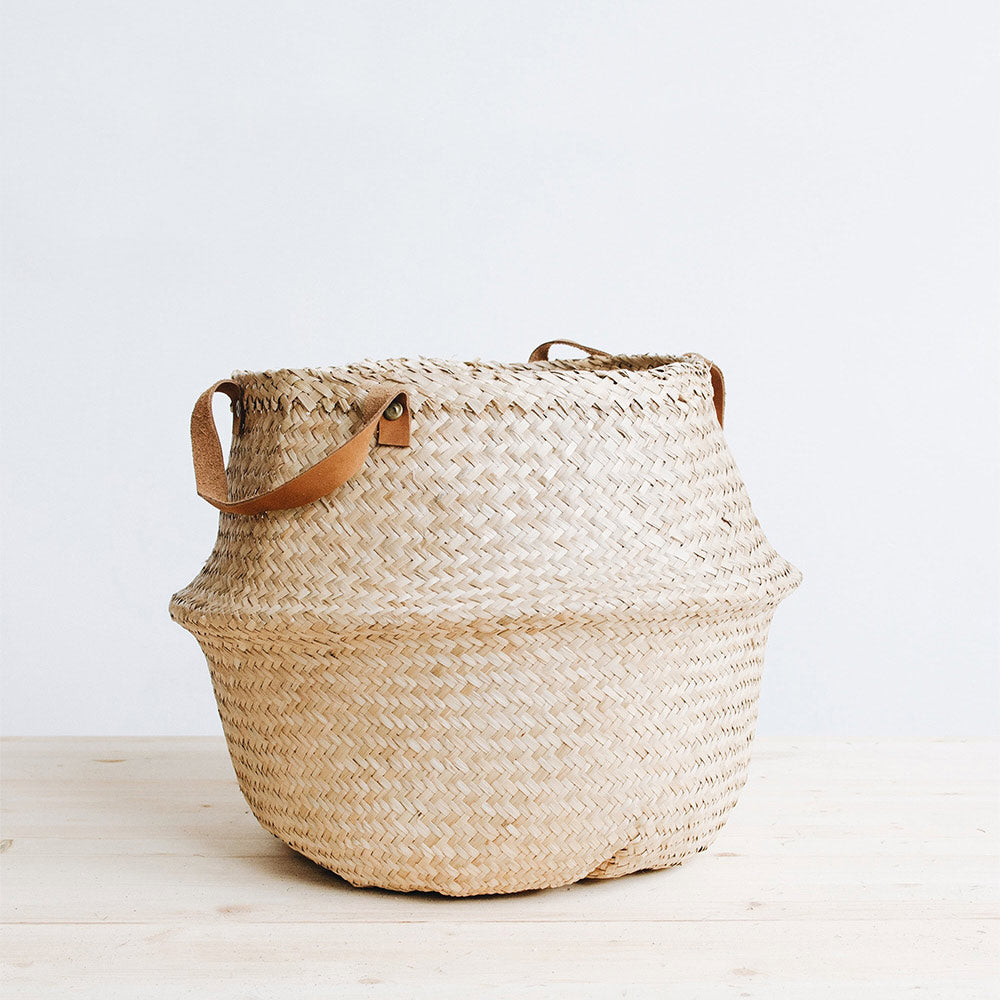 Quinn Belly Basket - Leather Handle