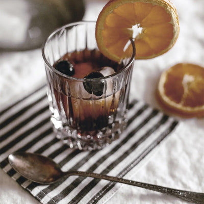 Striped Linen Cocktail Napkin Set