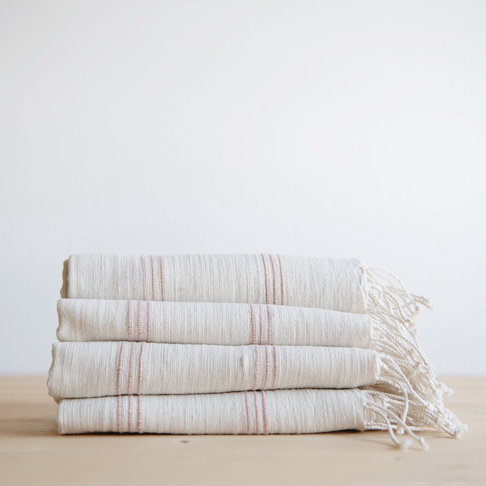 Livingston Cotton Hand Towel - Blush Ribbed