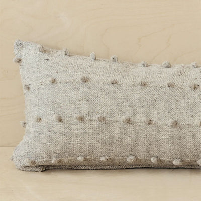 Wool Lumbar Pillow - Natural Loops