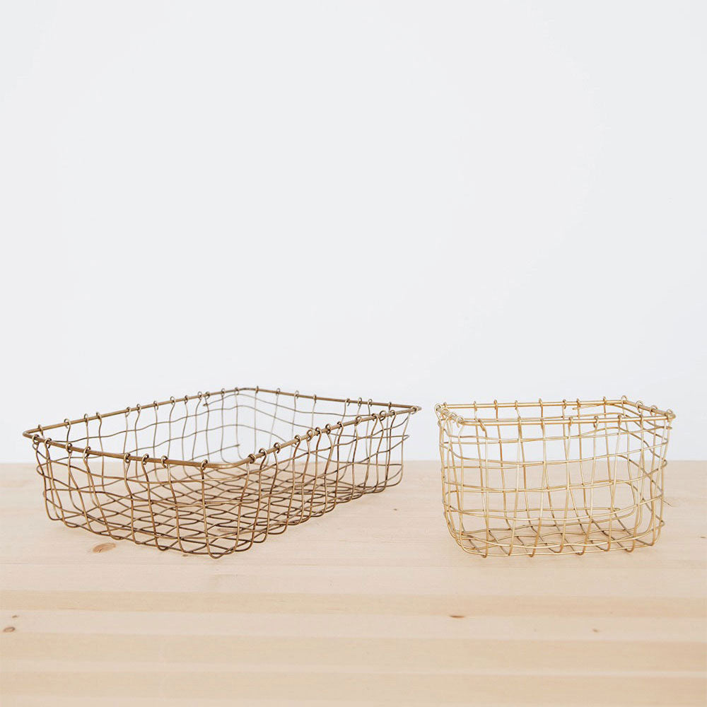 Malleable Brass Wire Storage Basket