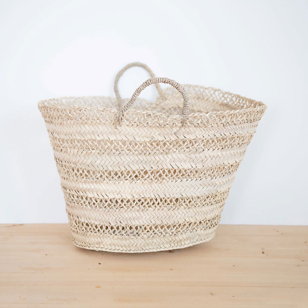 Moroccan Lace Palm Leaf Basket