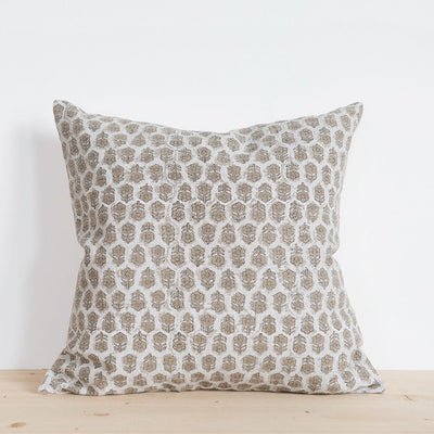 Linen Hand Block-Printed Pillow Cover Set No. 0272