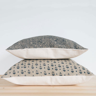 Linen Hand Block-Printed Pillow Cover No. 0521