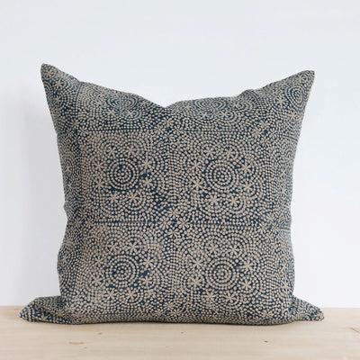 Linen Hand Block-Printed Pillow Cover Set No. 0523