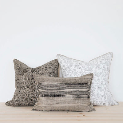 Linen Hand Block-Printed Pillow Cover No. 01211