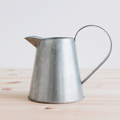 Antique Grey Metal Pitcher Vase