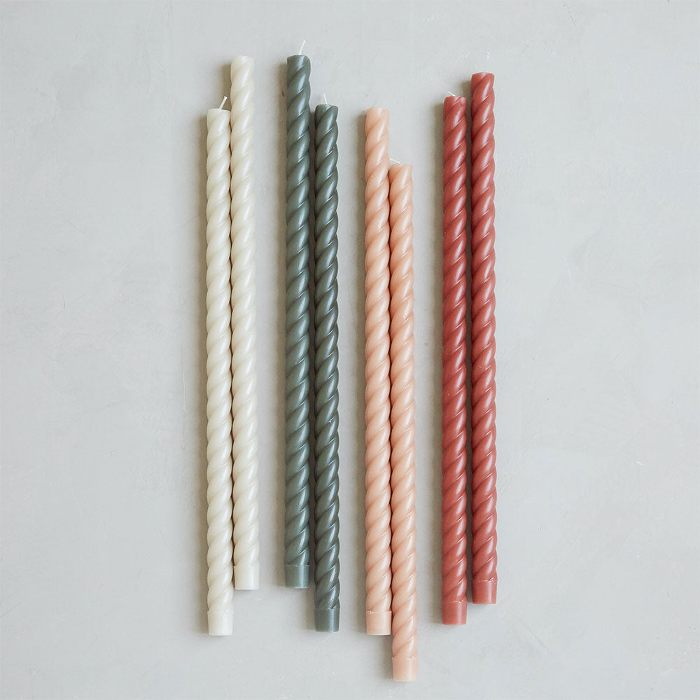 18" Taper Rope Candles - Clay