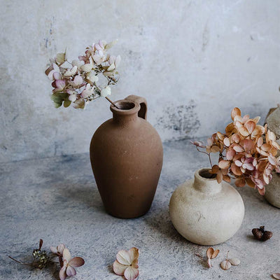 Rustic Clay Vase Trio
