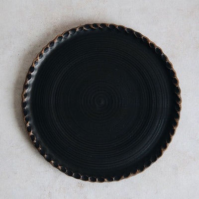 Ceramic Scalloped Plate - Dark