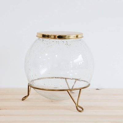 Hand-blown Glass Storage Jar