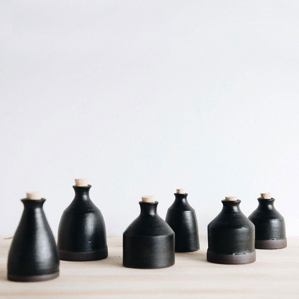 Ceramic Cork Bottle - Black