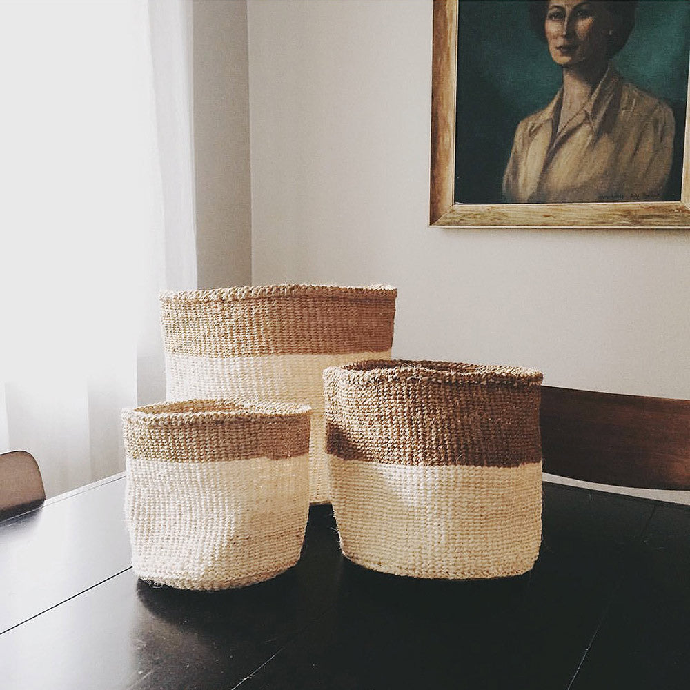 Nesting Dual Tone Sisal Baskets